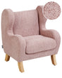 Chair Light Pink Boucle Upholstery with Armrests Nursery Furniture Seat for Children Modern Design Beliani
