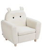 Chair Off-White Fabric Upholstery with Armrests for Children Modern Design Beliani