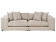 Sofa Fabric Polyester Taupe 240 cm x 120 cm x 61 cm Couch 3 Seater Cushioned Back Track Armrests Living Room Modern Comfortable Cosy Beliani