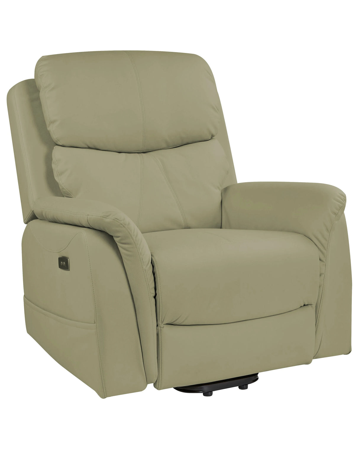 Recliner Electric Armchair with Massage Function Green Faux Leather Adjustable Modern Living Room Beliani