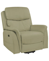 Recliner Electric Armchair with Massage Function Green Faux Leather Adjustable Modern Living Room Beliani