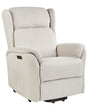 Reclining Electric Armchair with Lifting Function Light Beige Fabric Modern Living Room Beliani