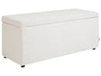 Ottoman Off-White 100 x 42 x 40 cm Polyester Fabric Upholstered Footstool Living Room Modern Style Beliani