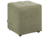 Footstool Green Polyester Fabric Upholstery 38 x 38 cm Square Seat Beliani