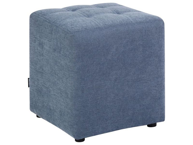 Footstool Blue Polyester Fabric Upholstery 38 x 38 cm Square Seat Beliani