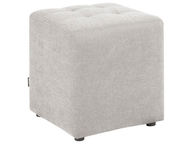 Footstool Light Grey Polyester Fabric Upholstery 38 x 38 cm Square Seat Beliani