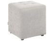 Footstool Light Grey Polyester Fabric Upholstery 38 x 38 cm Square Seat Beliani