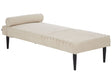 Chaise Lounge Beige Fabric Upholstery Metal Legs Modern Minimalistic Beliani