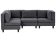 Modular Right Corner Sofa Dark Grey Fabric Upholstered 4 Seater Cushioned Backrest Modern Living Room Couch Beliani
