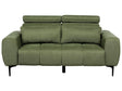 2 Seater Sofa Green Fabric Upholstery with Adjustable Headrests Modern Style Living Room Furniture Beliani