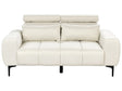2 Seater Sofa Light Beige Fabric Upholstery with Adjustable Headrests Modern Style Living Room Furniture Beliani