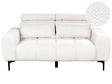 2 Seater Sofa White Boucle Upholstery with Adjustable Headrests Modern Style Living Room Furniture Beliani