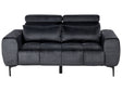 2 Seater Sofa Black Velvet Upholstery with Adjustable Headrests Modern Style Living Room Furniture Beliani