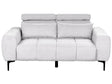 2 Seater Sofa Grey Fabric Upholstery with Adjustable Headrests Modern Style Living Room Furniture Beliani