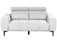 2 Seater Sofa Grey Fabric Upholstery with Adjustable Headrests Modern Style Living Room Furniture Beliani