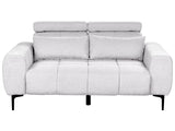 2 Seater Sofa Grey Fabric Upholstery with Adjustable Headrests Modern Style Living Room Furniture Beliani