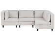 Modular Left Corner Sofa Light Beige Fabric Upholstered 4 Seater Cushioned Backrest Modern Living Room Couch Beliani