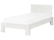 Bed Frame White Pine Wood EU Single Size 3ft Slatted Headboard Minimalist Beliani