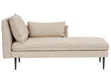 Left Hand Chaise Lounge Beige Fabric with Scatter Cushions Daybed Minimalistic Style Beliani