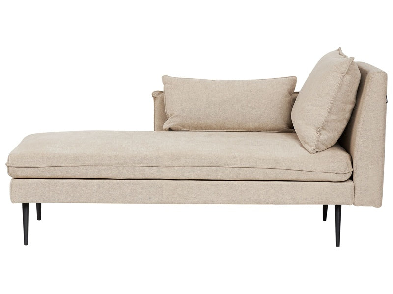 Right Hand Chaise Lounge Beige Fabric with Scatter Cushions Daybed Minimalistic Style Beliani