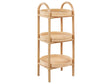 Side Table Plant Shelf Rattan 32 x 32 cm Natural Outdoor Indoor Garden Retro 3 Shelves Freestanding Garden Storage Beliani