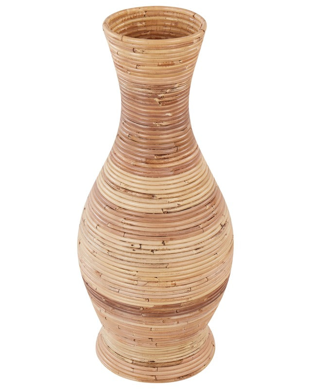 Decorative Vase Natural Rattan 70 cm Boho Rustic Style Home Decor Beliani