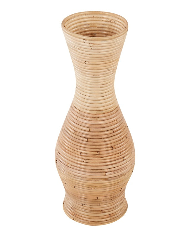 Decorative Vase Natural Rattan 50 cm Boho Rustic Style Home Decor Beliani