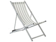 Folding Deck Chair White Grey Textilene Striped Pattern Sling Seat Beach Chair Adjustable Backrest Patio Recliner Beliani
