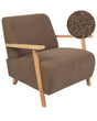 Armchair Brown Boucle Wooden Legs with Armrests Modern Minimalistic Living Room Beliani