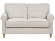Sofa Light Beige Fabric Wooden Frame Sinuous Springs Living Room 2 Seater Beliani