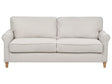 3 Seater Sofa Light Beige Fabric Wooden Frame Cushioned Seat Living Room Beliani
