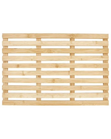 Bath Mat Light Wood Bamboo 53 x 36 cm Bathroom Accessories Beliani