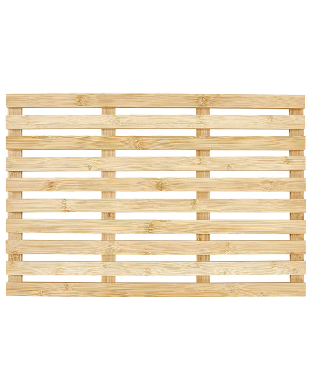Bath Mat Light Wood Bamboo 53 x 36 cm Bathroom Accessories Beliani