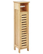 Toilet Paper Cabinet Light Brown Bamboo with Shelves and Door Minimalistic Beliani