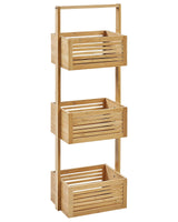 Bathroom Shelving Unit Bamboo Light Brown 3 Shelves Bathroom Storage Beliani