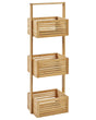 Bathroom Shelving Unit Bamboo Light Brown 3 Shelves Bathroom Storage Beliani