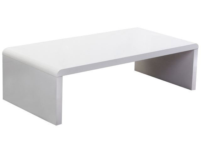 Coffee Table White 120 x 60 cm Rectangular Top Glossy Minimalistic Modern Living Room Beliani