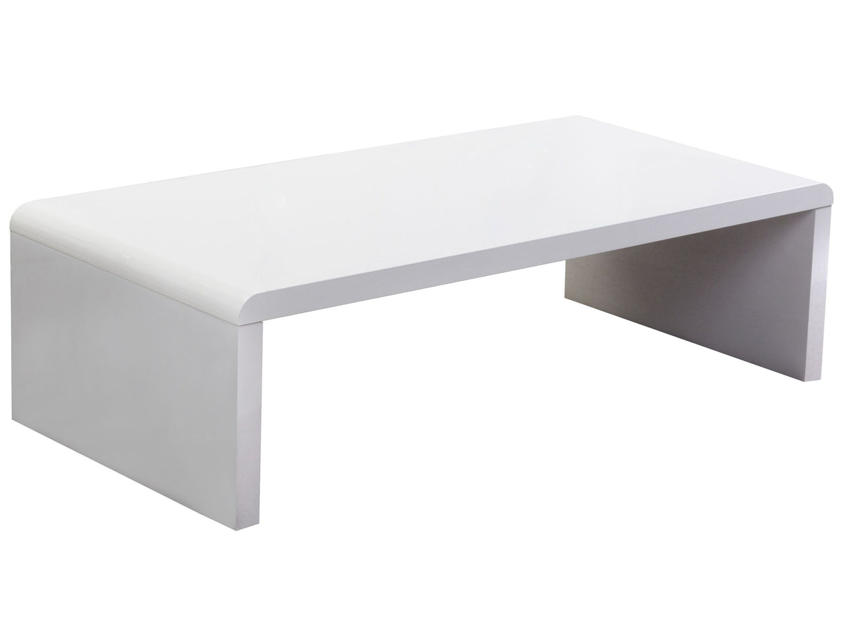 Coffee Table White 120 x 60 cm Rectangular Top Glossy Minimalistic Modern Living Room Beliani