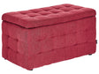 Ottoman Red Fabric Tufted Upholstery Bedroom Bench with Storage Beliani