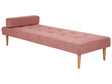 Chaise Lounge Pink Fabric Upholstery Modern Minimalistic Beliani