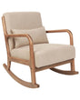 Rocking Chair Beige Fabric Wooden Legs with Armrests and Cushion Classic Traditional Living Room Beliani