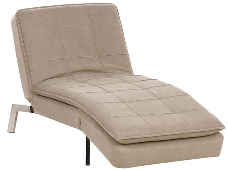 Chaise Lounge Beige Tufted Adjustable Back and Legs Modern Glam Beliani