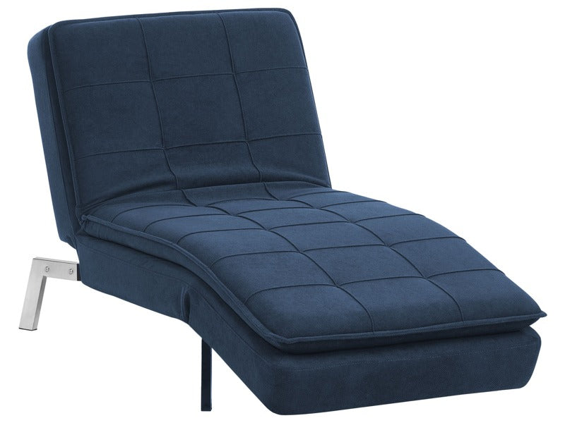 Chaise Lounge Navy Blue Tufted Adjustable Back and Legs Modern Glam Beliani