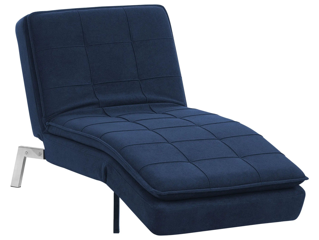 Chaise Lounge Navy Blue Tufted Adjustable Back and Legs Modern Glam Beliani
