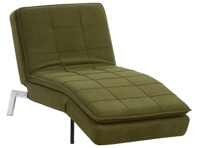 Chaise Lounge Green Tufted Adjustable Back and Legs Modern Glam Beliani