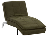 Chaise Lounge Green Tufted Adjustable Back and Legs Modern Glam Beliani