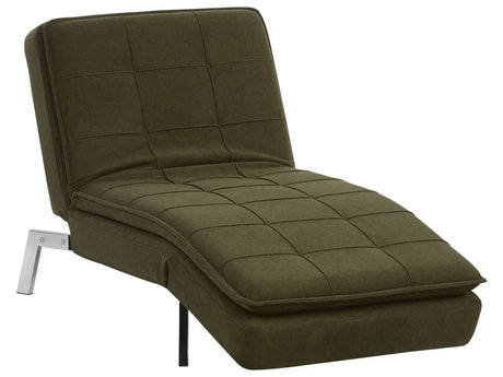 Chaise Lounge Green Tufted Adjustable Back and Legs Modern Glam Beliani