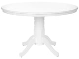 Dining Table White Rubberwood  120 cm Round Vintage Beliani