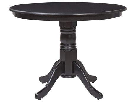 Dining Table Black Rubberwood ø 100 cm Round Vintage Beliani