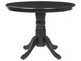 Dining Table Black Rubberwood  100 cm Round Vintage Beliani